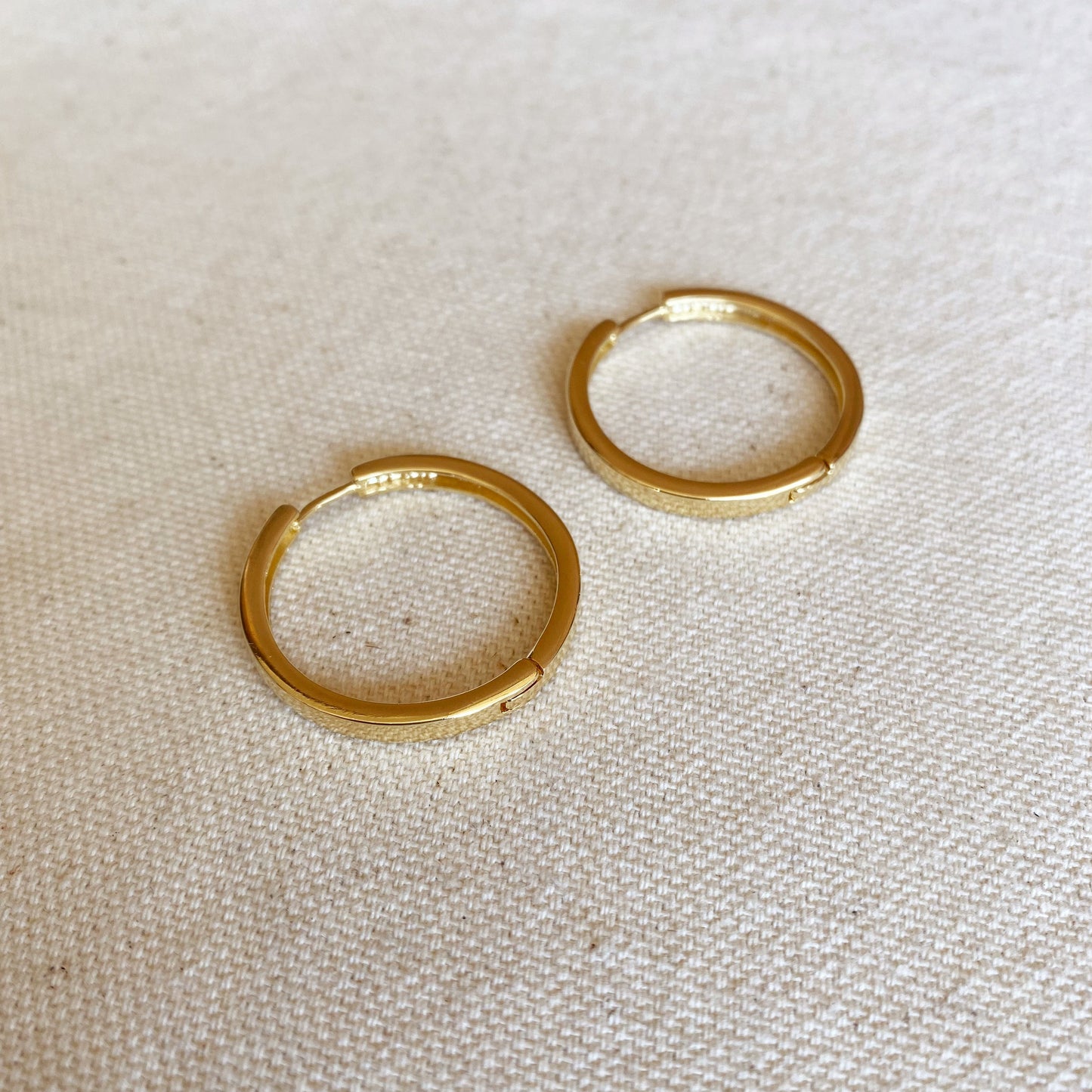 GoldFi 18k Gold Filled Flat Hoop Earrings