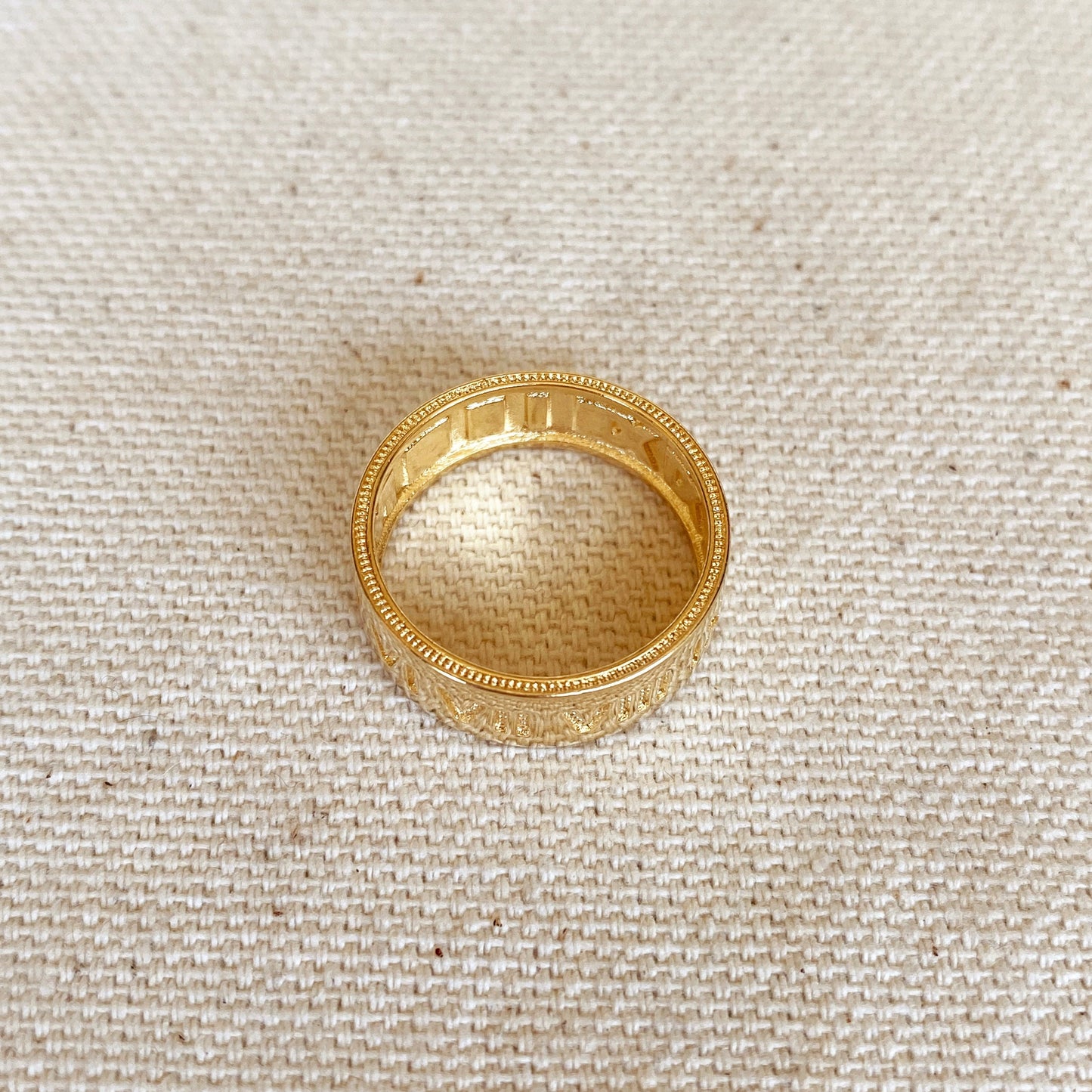 GoldFi 18k Gold Filled Roman Numeral Band Ring