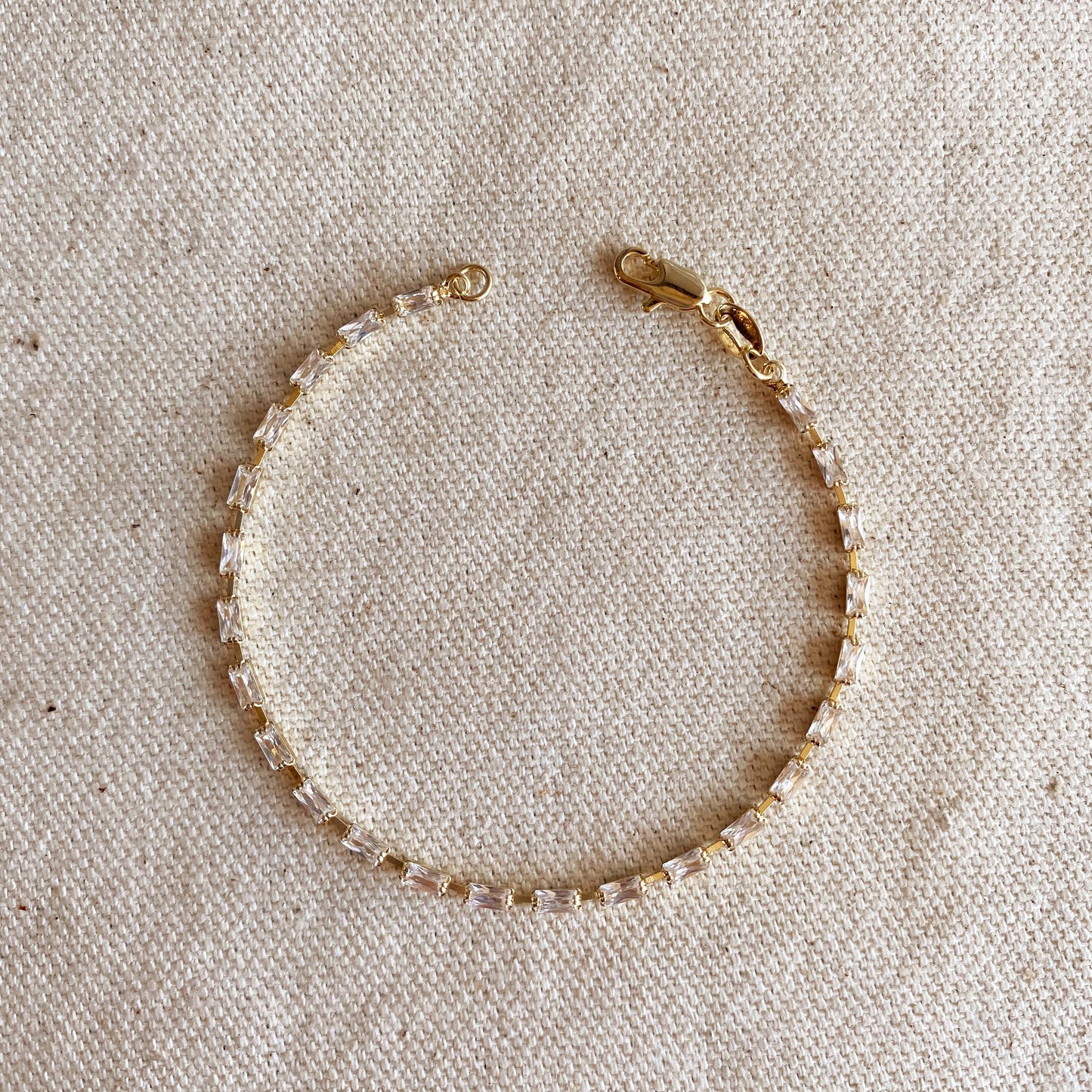 18k Gold Filled Baguette Tennis Bracelet