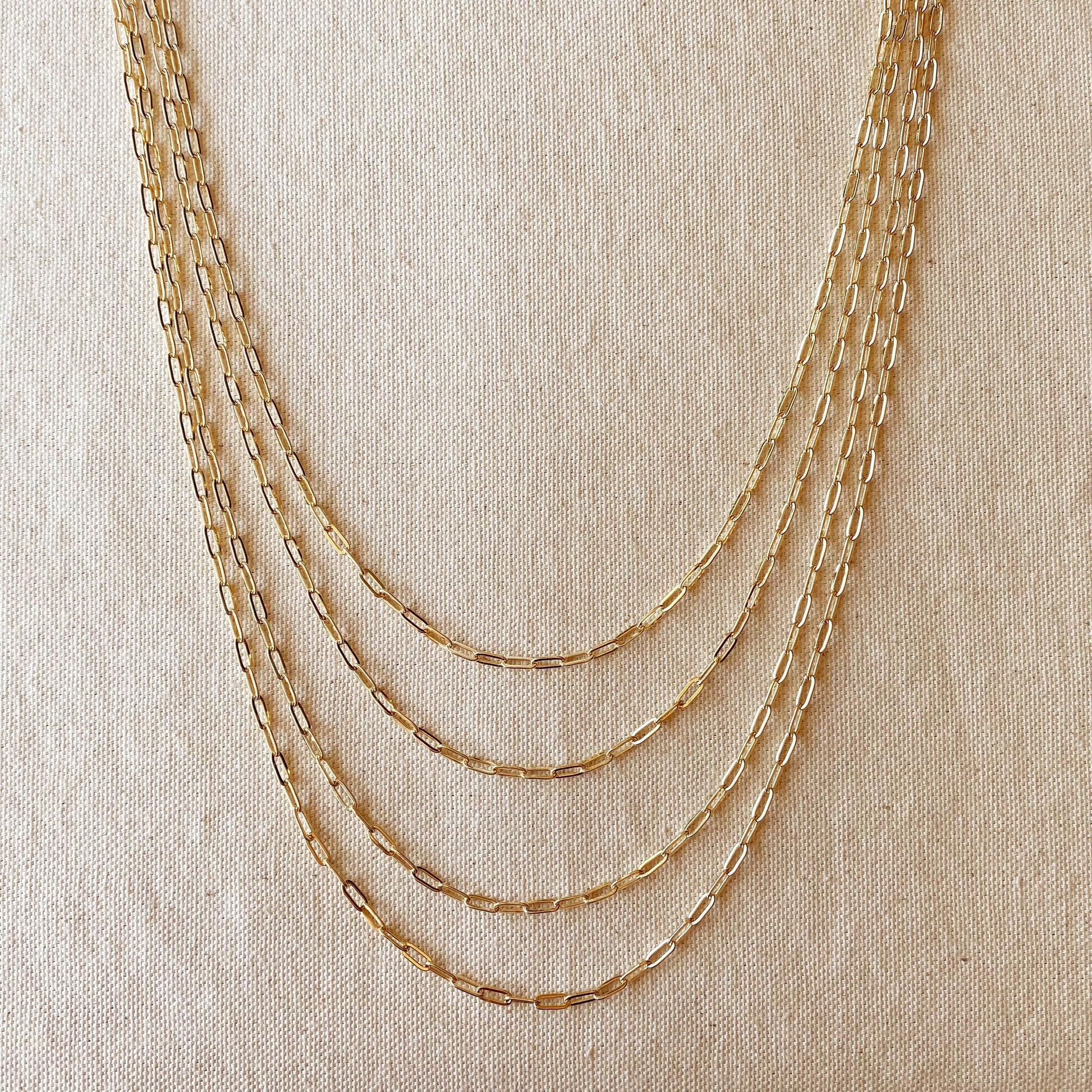 GoldFi 18k Gold Filled Short Link Paperclip Chain