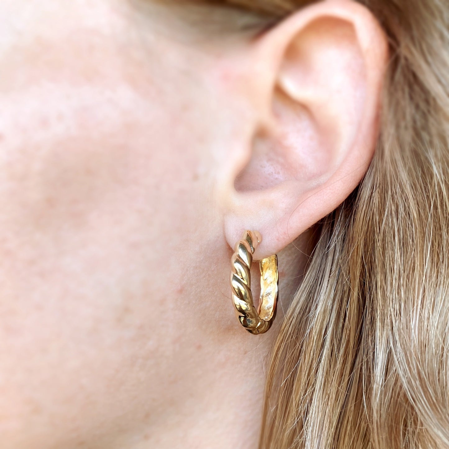 GoldFi 18k Gold Filled Croissant Clicker Earrings