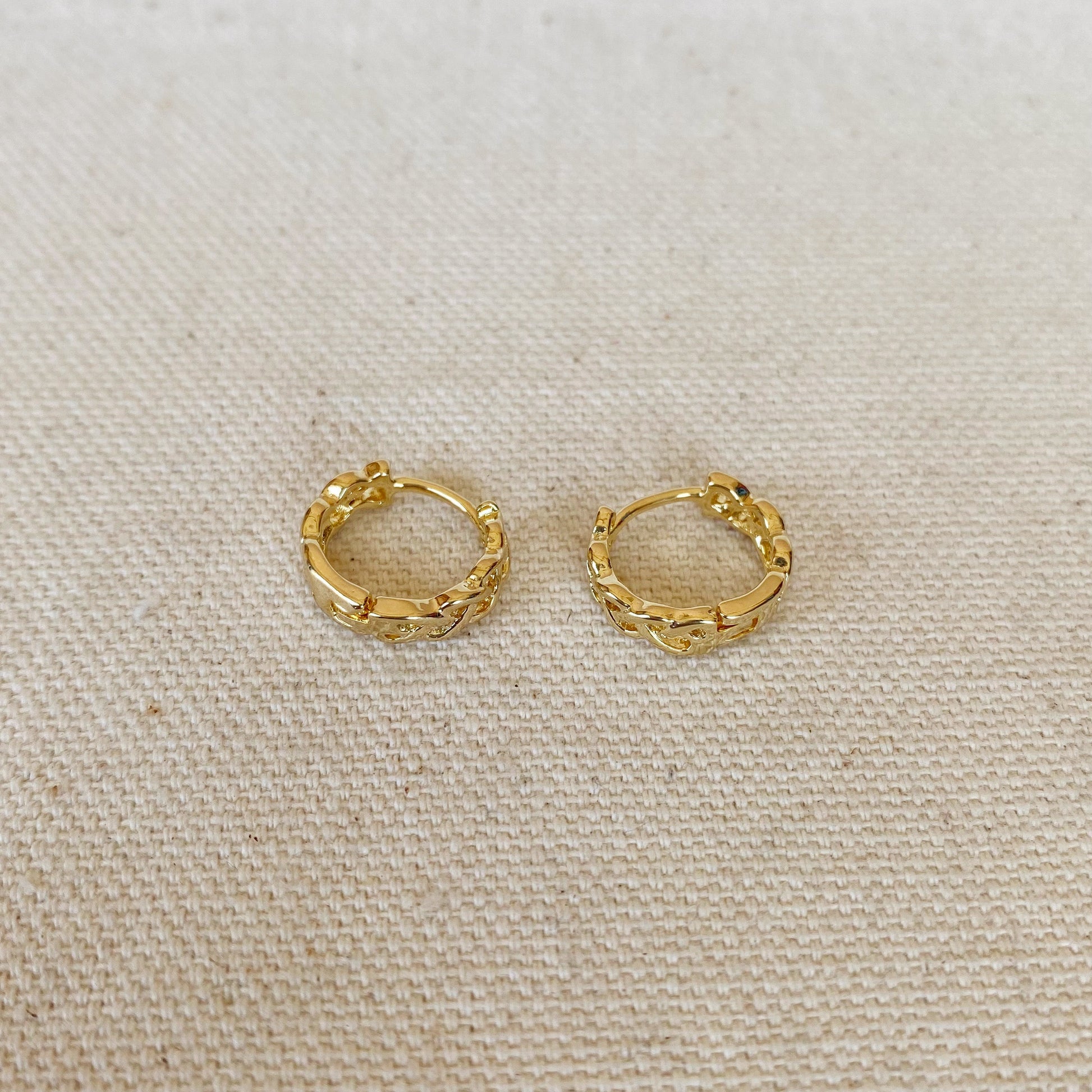 GoldFi 18k Gold Filled Braided Clicker Hoop Earrings