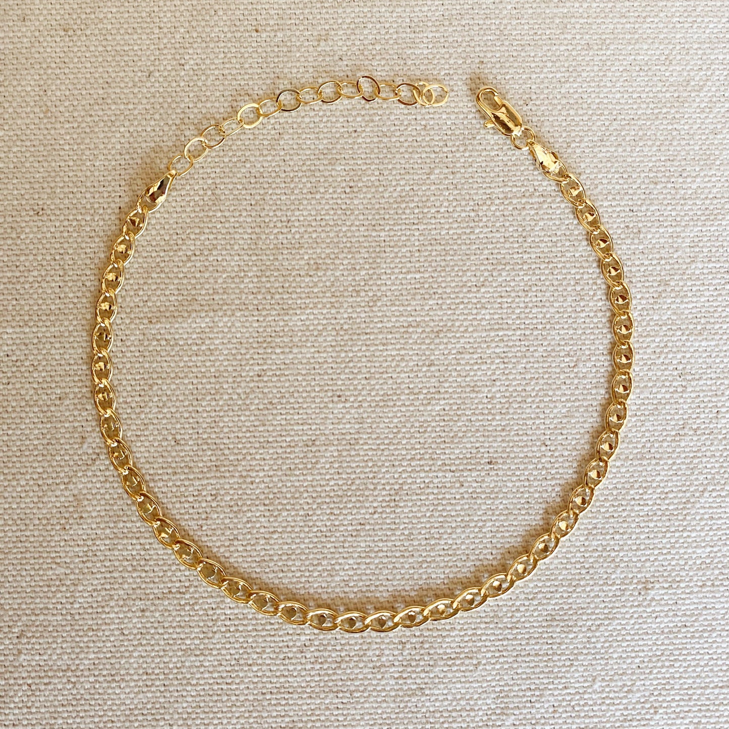 GoldFi 18k Gold Filled Detailed Mariner Anklet