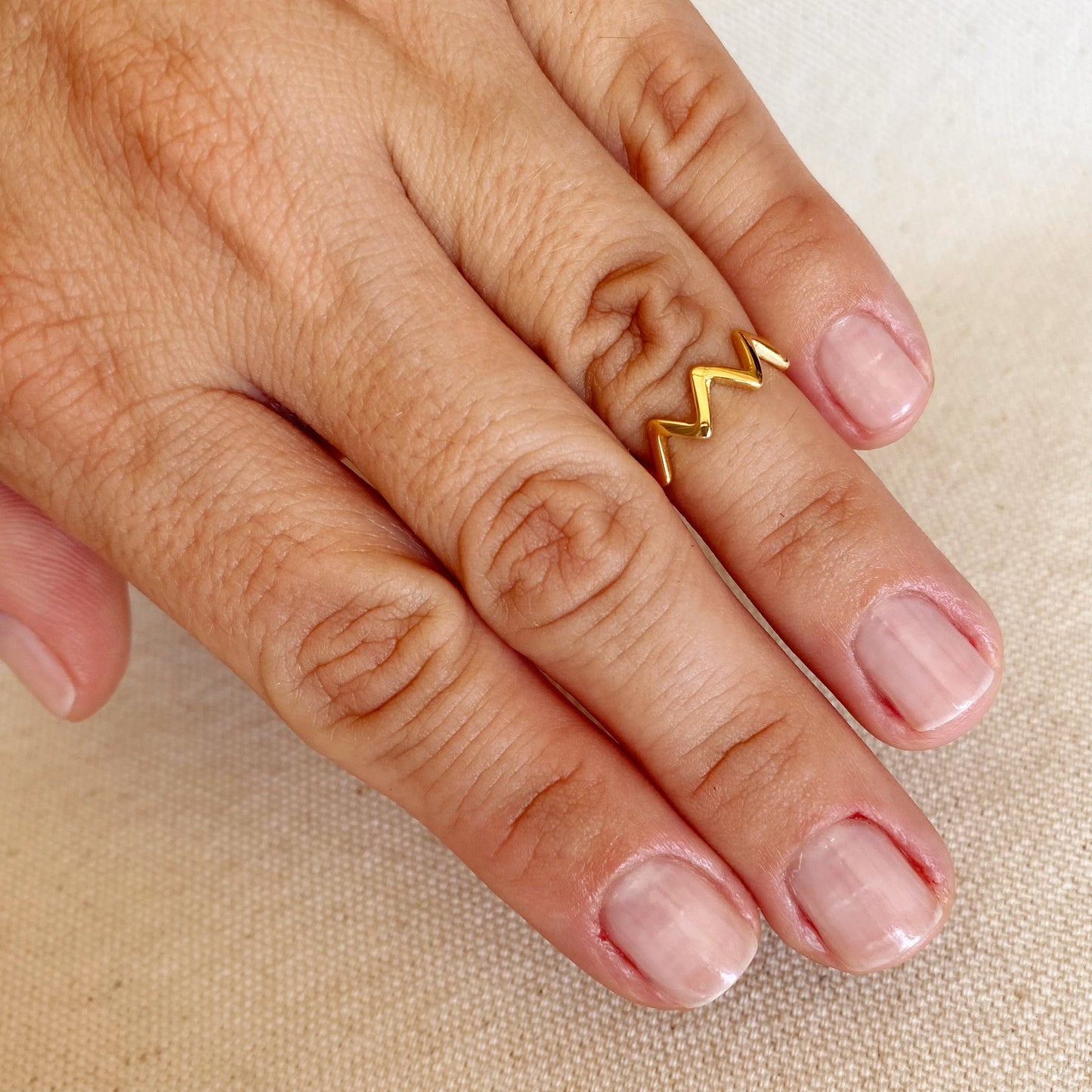 GoldFi 18k Gold Filled Chevron Midi-Ring