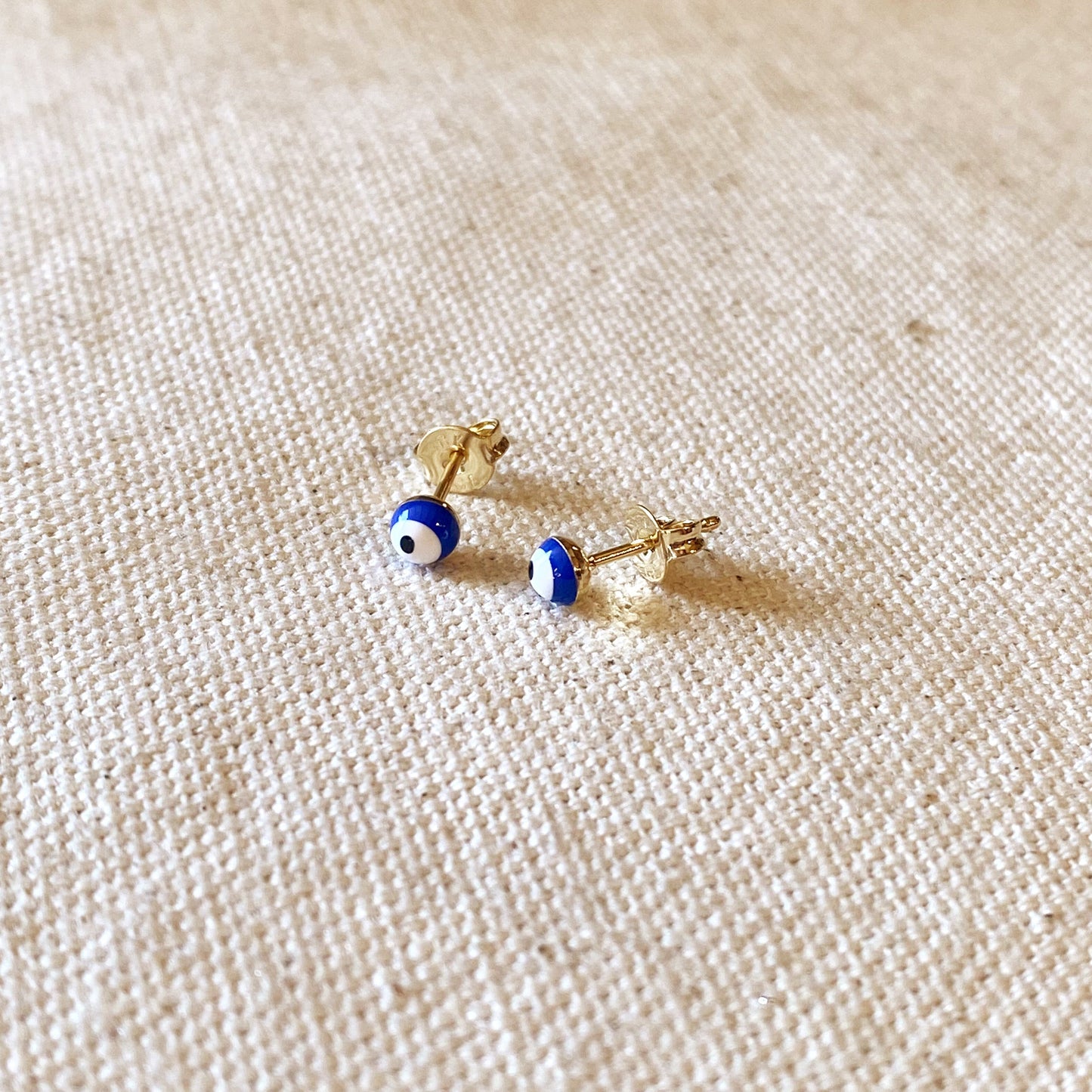 18k Gold Filled Enamel 4mm Evil Eye