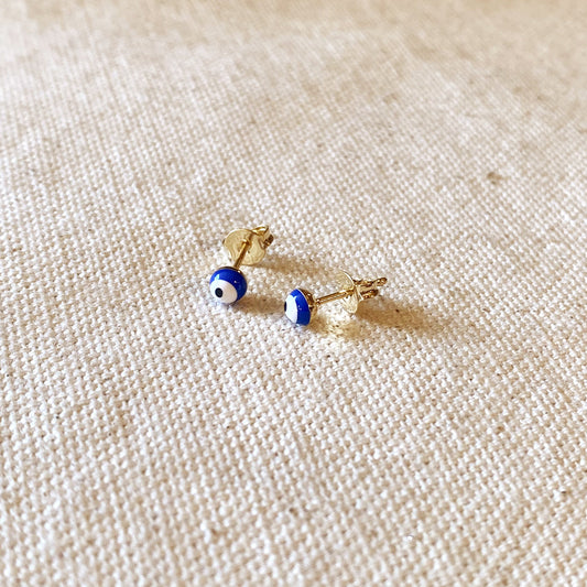 18k Gold Filled Enamel 4mm Evil Eye