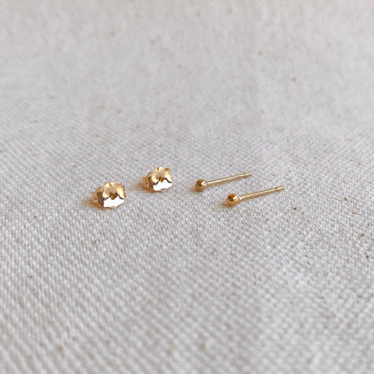 GoldFi 14k Gold Filled 2.0mm Ball Stud Earrings