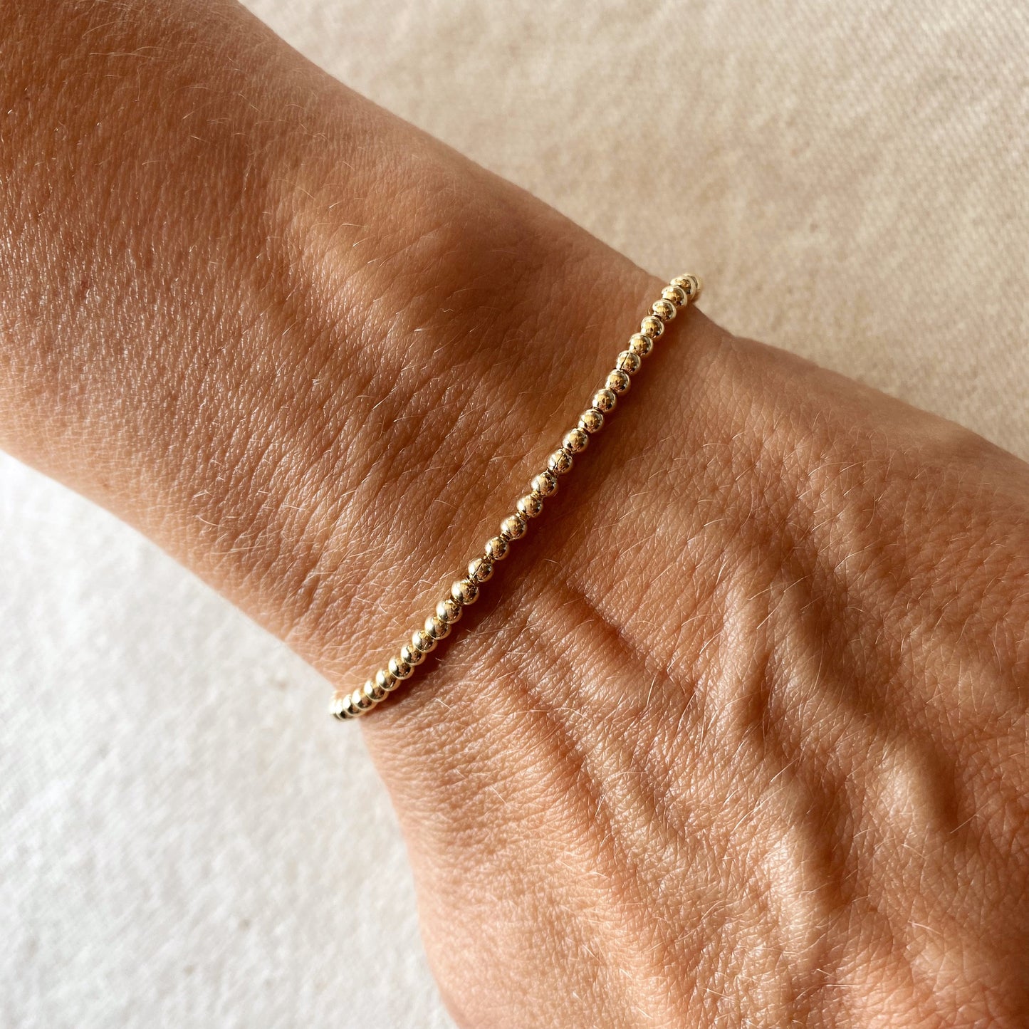 GoldFi 18k Gold Filled 2.5 mm Beaded Bracelet