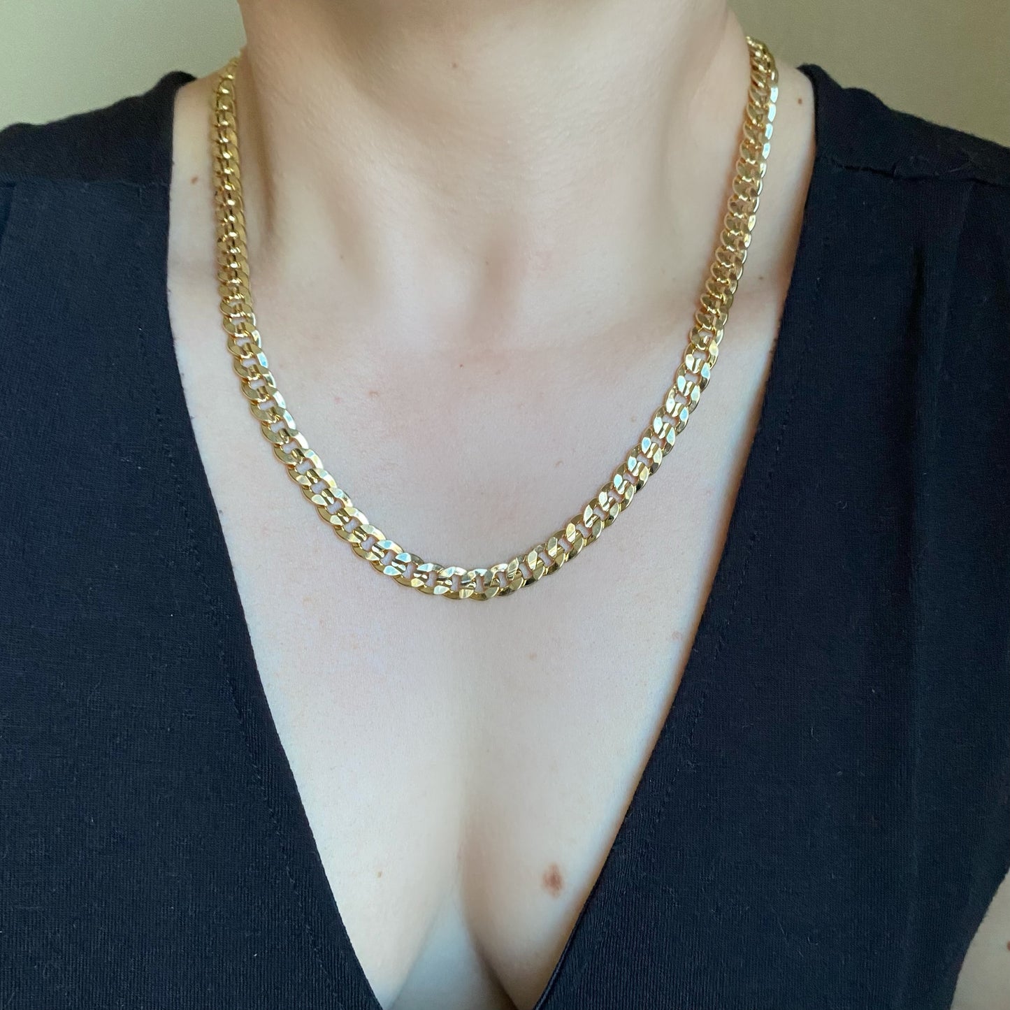 GoldFi 18k Gold Filled 8mm Diamond Cut Cuban Chain Necklace