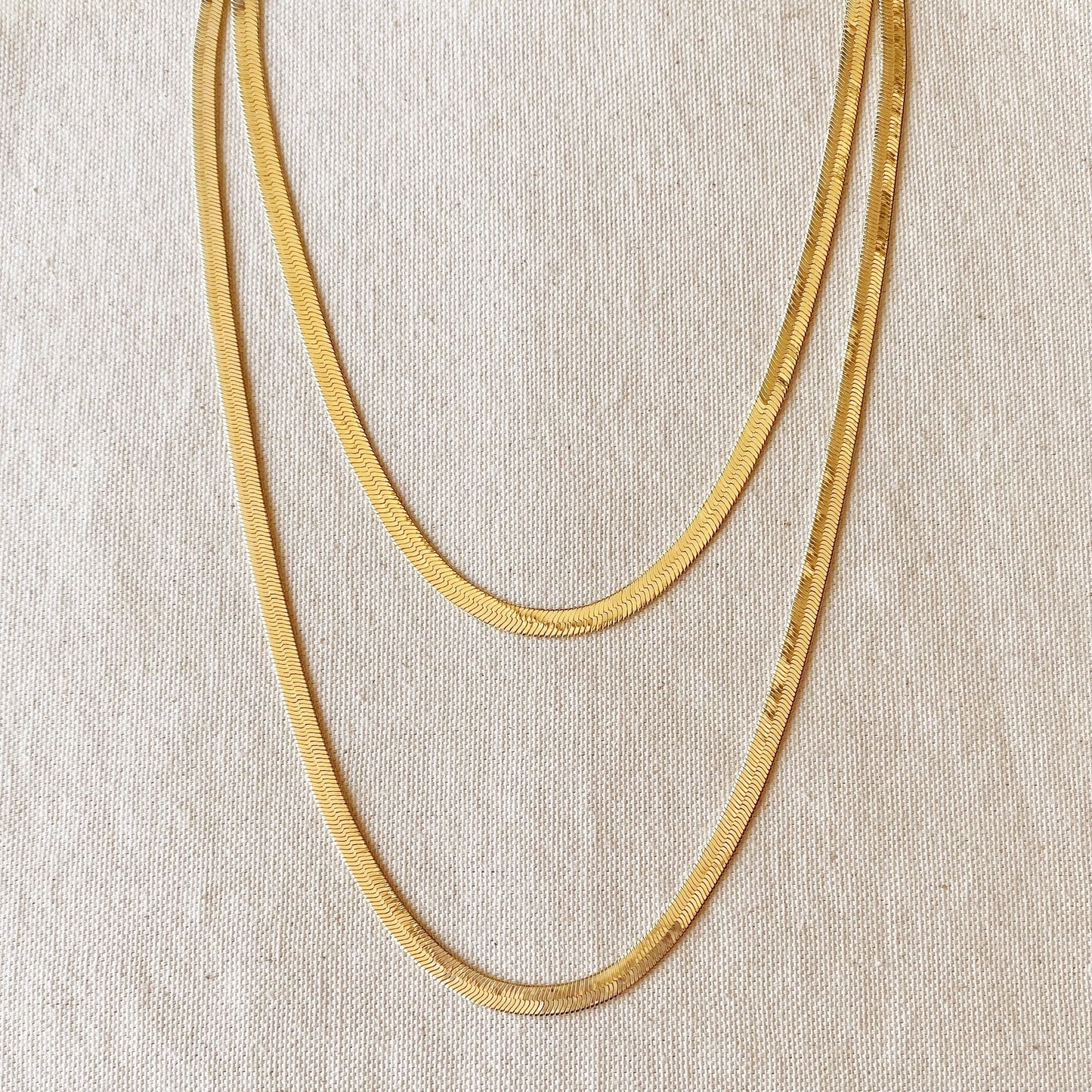 GoldFi 18k Gold Filled 6.0mm Thickness Herringbone Chain