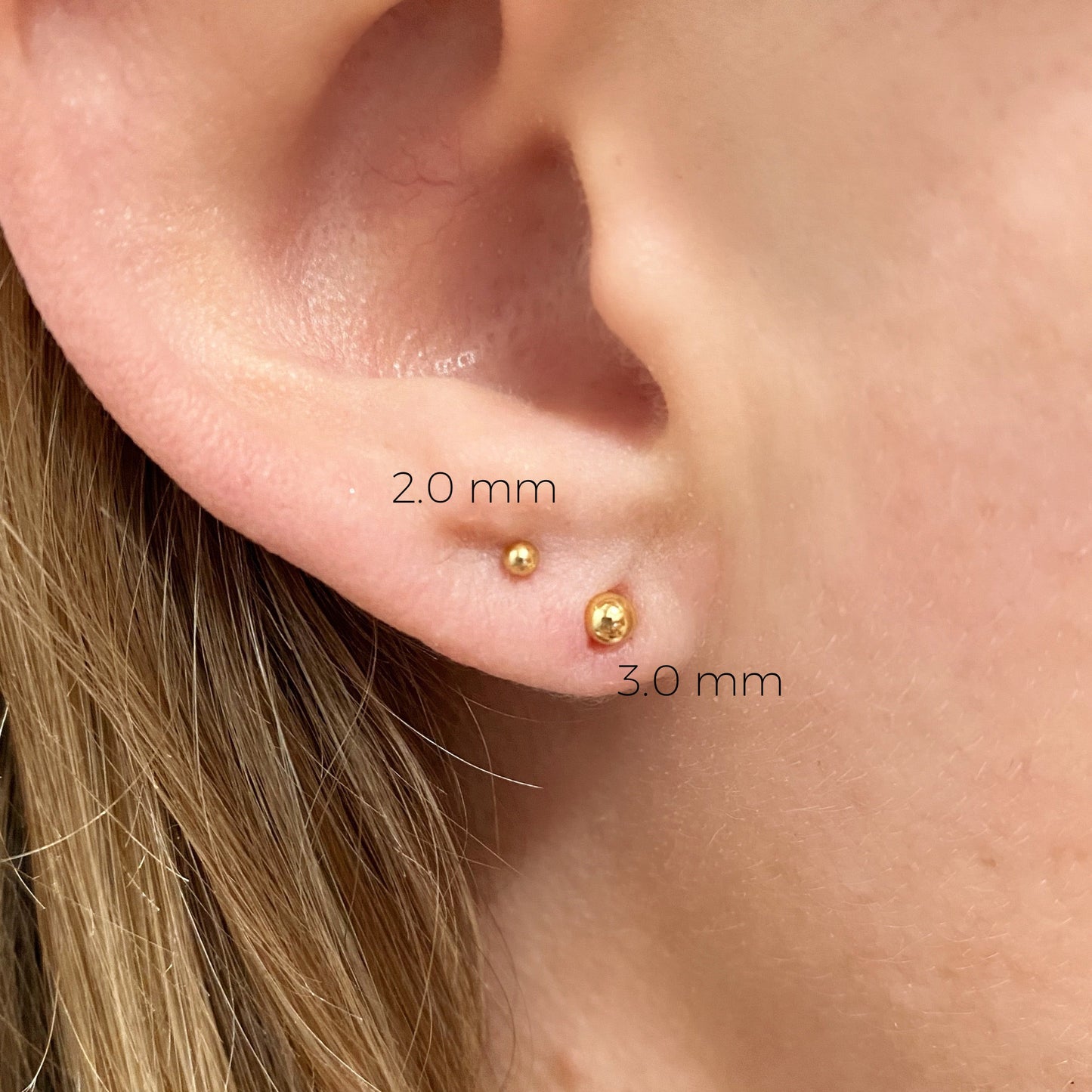 GoldFi 14k Gold Filled 3.0mm Ball Stud Earring