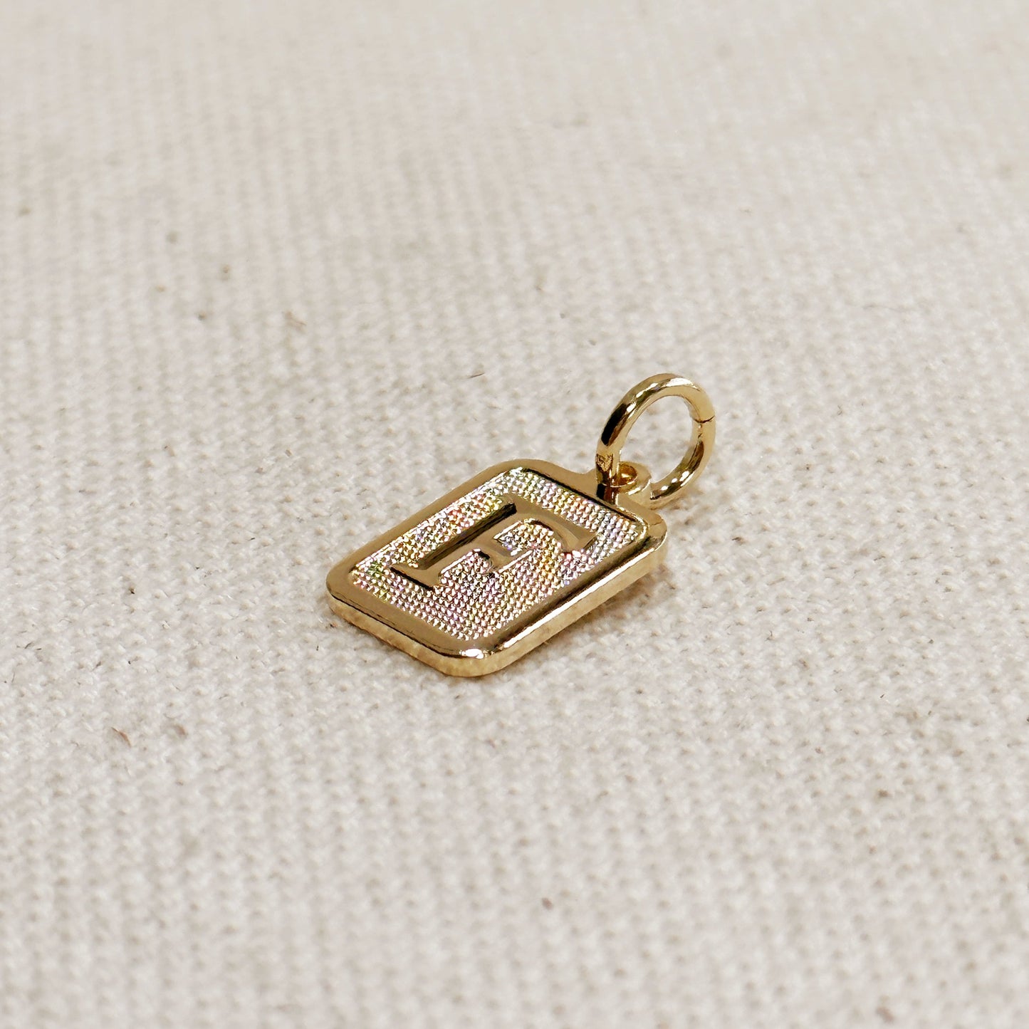 Textured Initial Plate Pendant