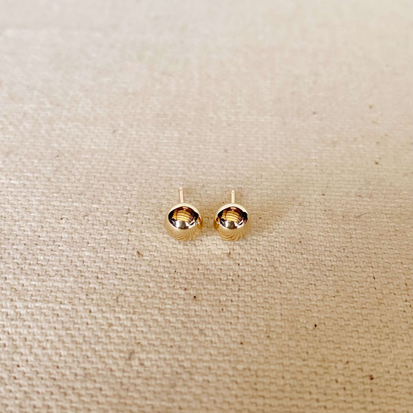 GoldFi 14k Solid Gold 5.0mm Ball Stud Earrings