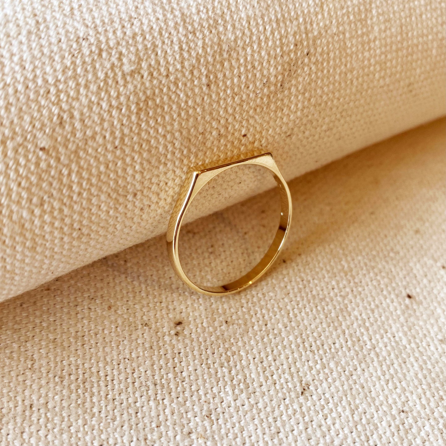 18k Gold Filled Flat Top Ring